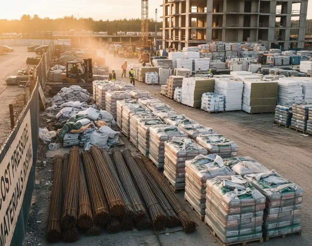 ceny materiałów budowlanych 2026 - materiały budowlane na budowie