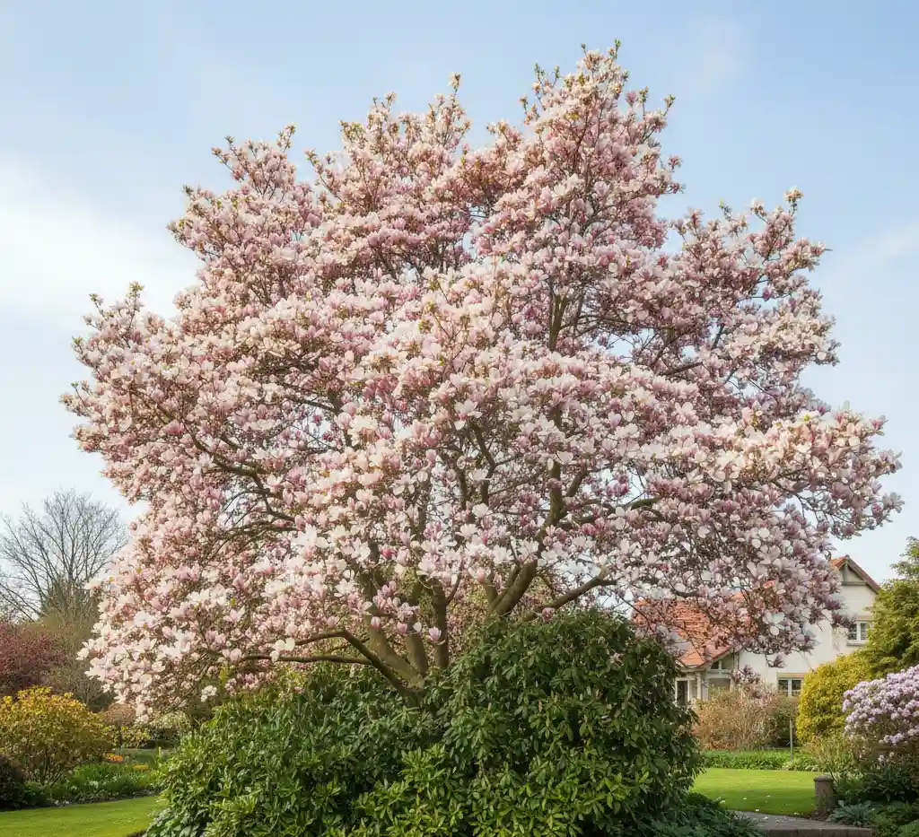 pielęgnacja magnolii – kwitnąca magnolia w ogrodzie
