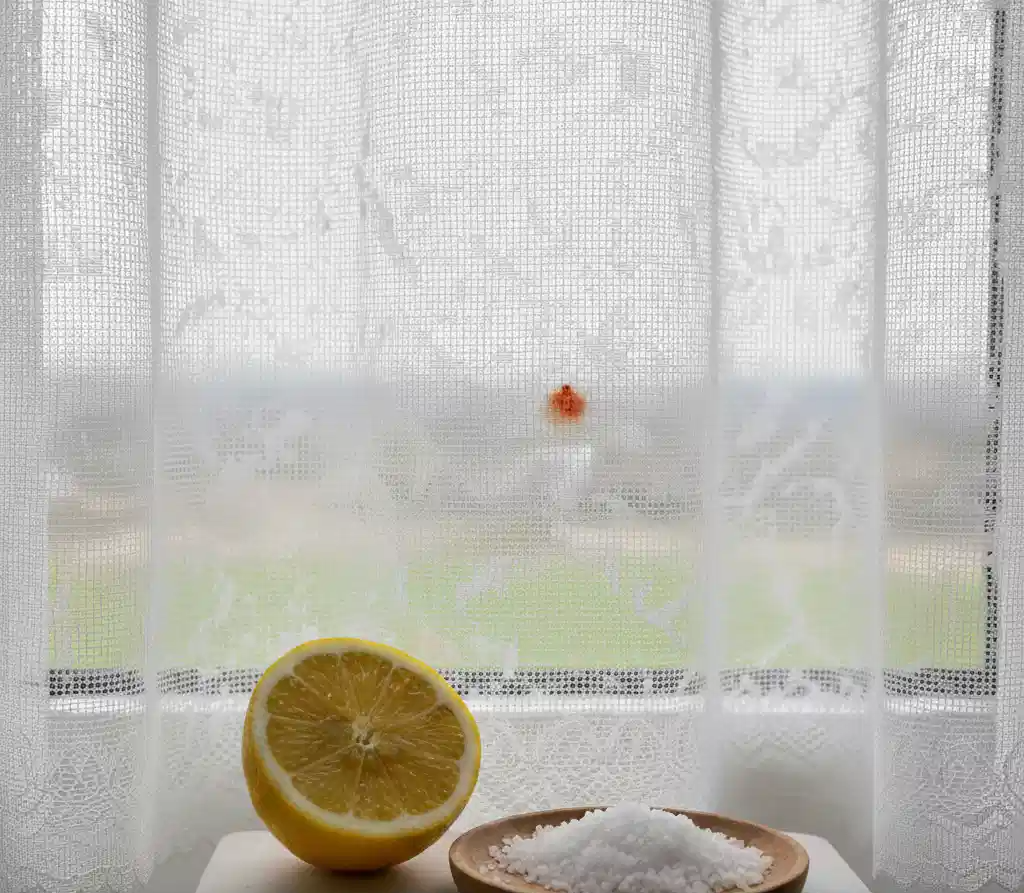 plama rdzy na firance - czym usunąć rdzę z firanki