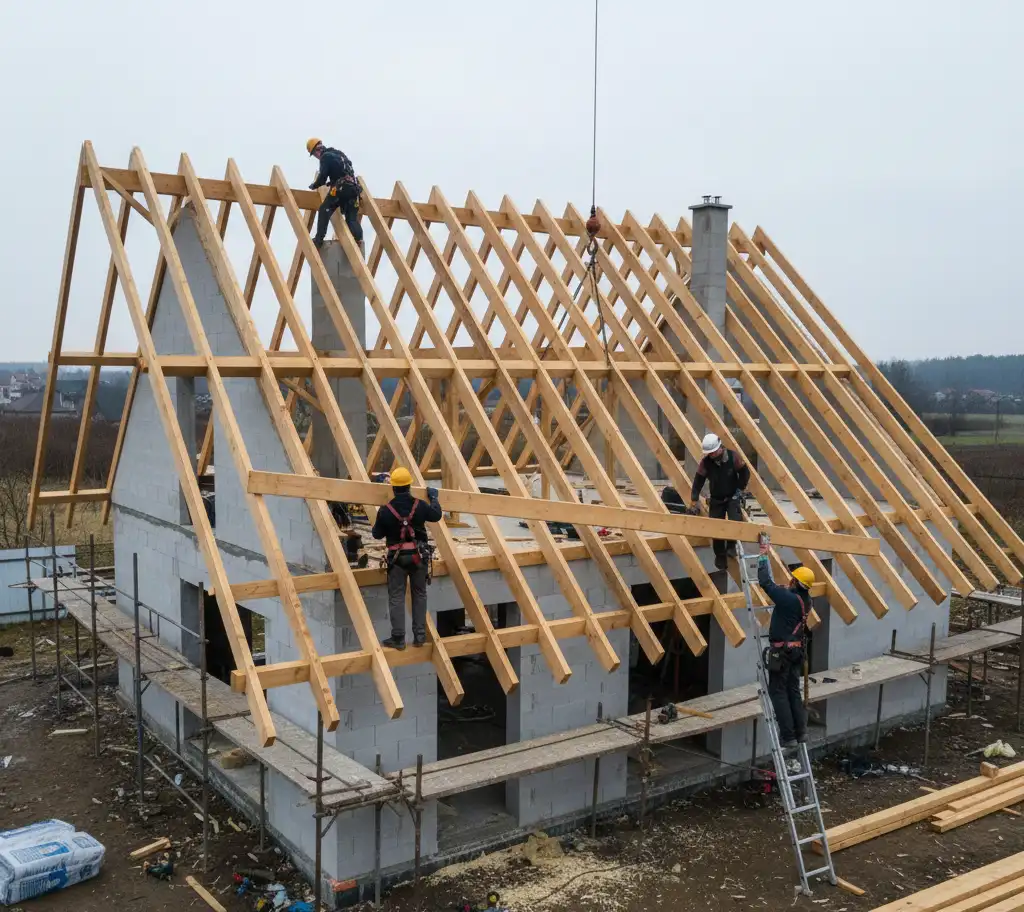Budowa dachu domu jednorodzinnego – montaż konstrukcji i pokrycia