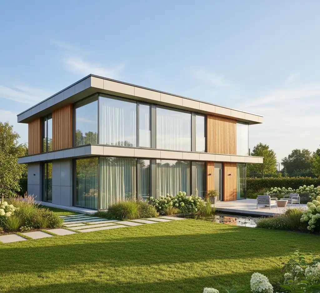 Nowoczesny-energooszczedny-dom-z-duzymi-oknami-i-dobra-izolacja Jak wybrać projekt domu? Przewodnik, który pozwoli Ci podjąć świadomą decyzję