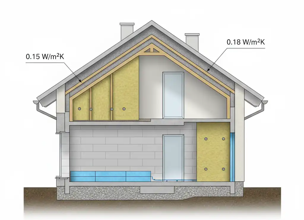Przegrody-i-izolacja-budynku Charakterystyka energetyczna do projektu budowlanego – co musisz wiedzieć przed złożeniem dokumentów