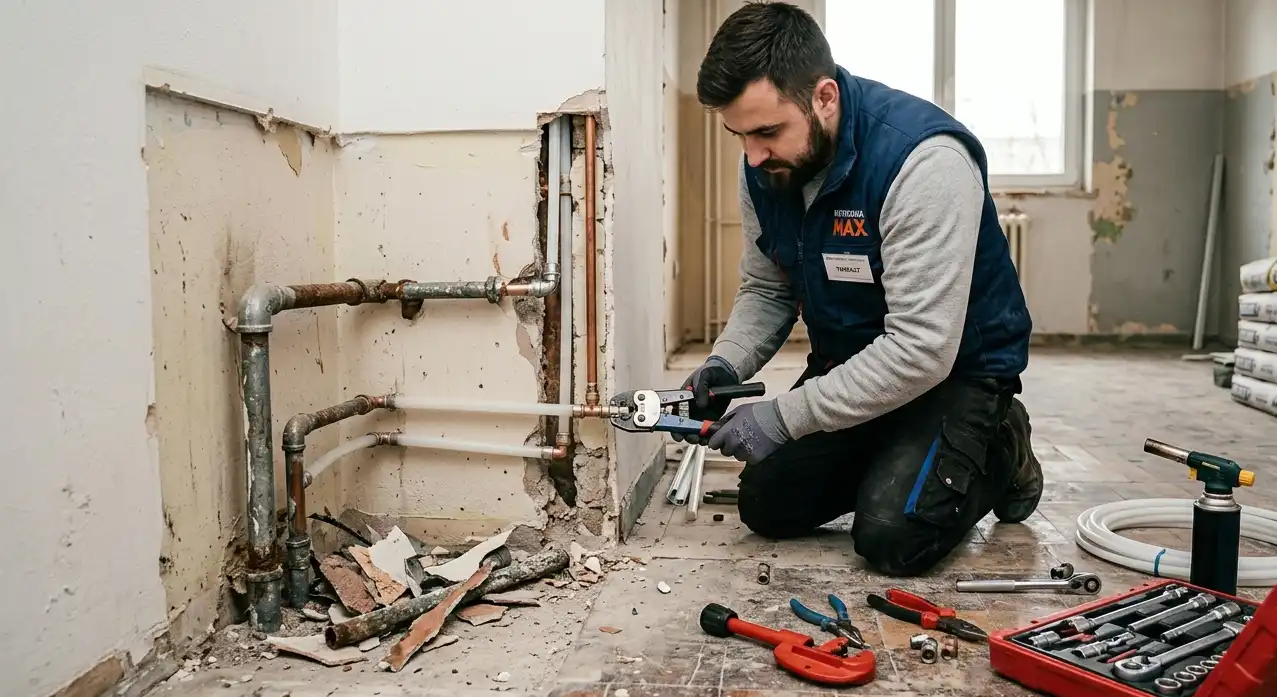 Hydraulik wymieniający rury wodne w mieszkaniu - jaki jest koszt wymiany instalacji wodnej