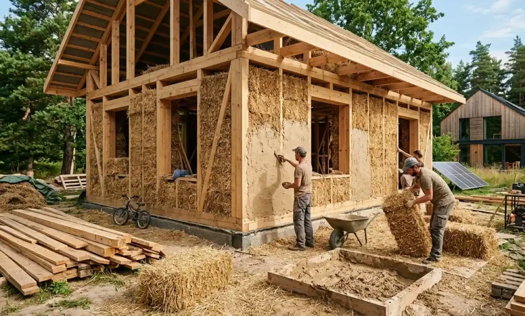 Naturalne-materialy-budowlane-jak-drewno-glina-i-sloma-uzywane-na-budowie-domu-1024x617 Ekologiczne materiały budowlane – jak budować nowocześnie, zdrowo i odpowiedzialnie