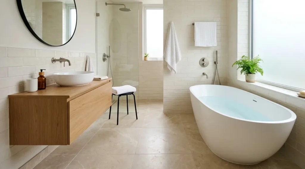 Nowoczesna-lazienka-po-remoncie-z-nowo-zamontowana-wanna-i-czystym-wykonczeniem-1024x568 Koszt wymiany wanny – ile naprawdę wynosi i od czego zależy cena?