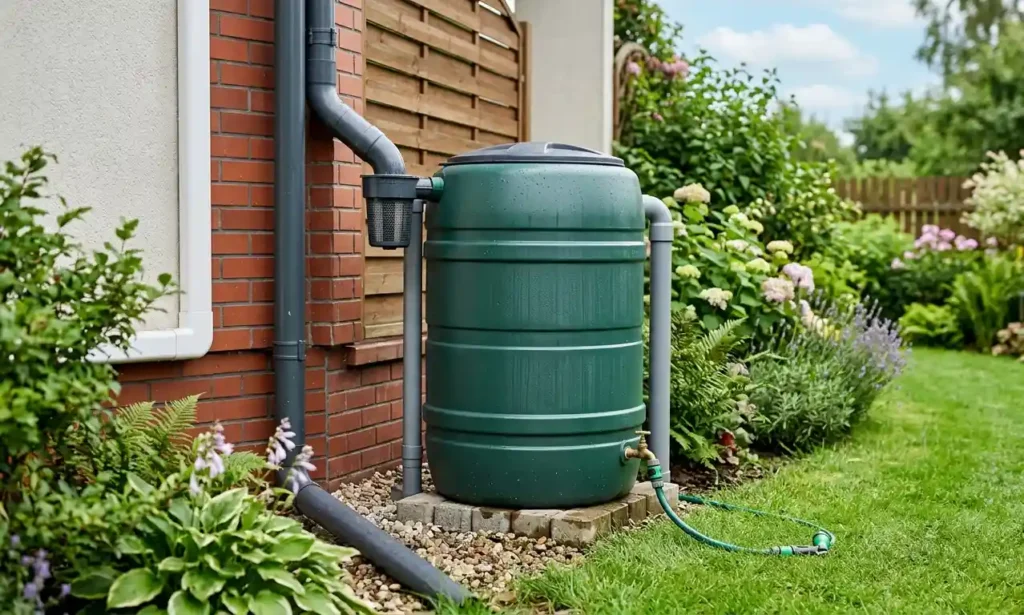 Zbiornik-na-deszczowke-w-ogrodzie-z-filtrami-i-systemem-przelewowym-1024x615 Sposoby na zbieranie deszczówki – jak zbierać wodę i wykorzystać ją w domu i ogrodzie?