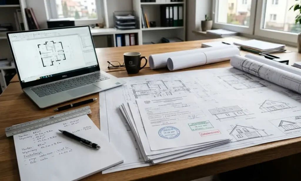 dokumenty-budowlane-i-plany-domu-z-materialow-z-odzysku-przygotowane-do-uzyskania-pozwolenia-1024x616 Dom z materiałów z odzysku – jak zbudować ekologiczny i tani dom krok po kroku